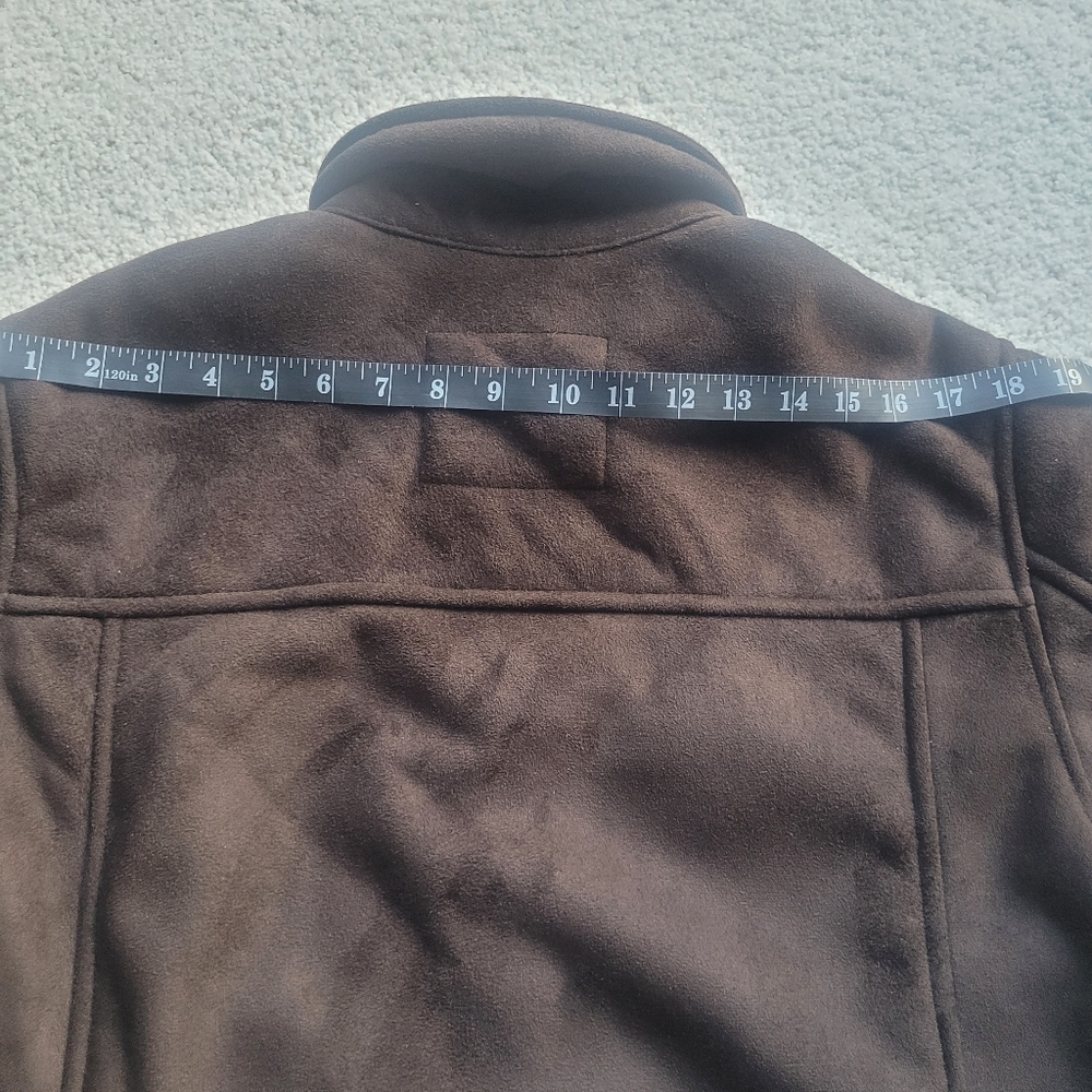 Like New Faux Suede George Jacket Chocolate Brown Men's Size M - Picture 4 of 7